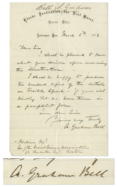 Alexander Graham Bell Autograph Letter Signed Regarding ''Visible Speech''